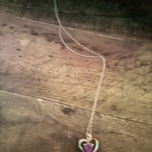 Helzberg Diamonds Silver Necklace with Purple Heart Pendant